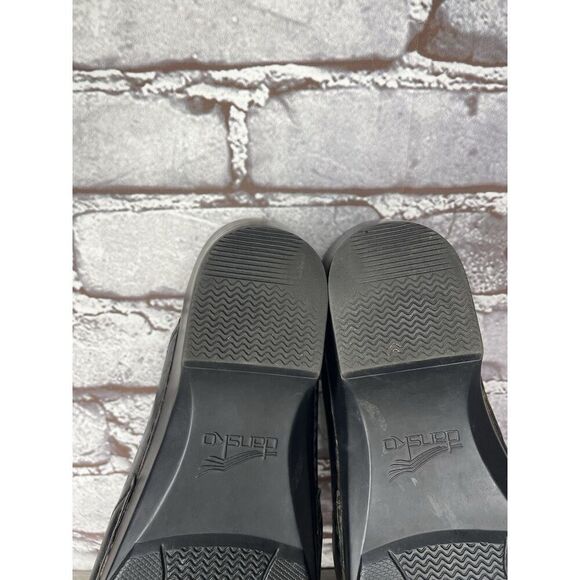 Dansko Shyanne Black Leather Floral Cut Mules Clogs Shoes Women Sz 40EU/9.5M US - Picture 8 of 16